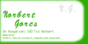 norbert gorcs business card